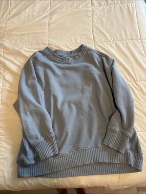 Aerie Pale Blue Ribbed Crewneck Sweater